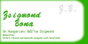 zsigmond bona business card